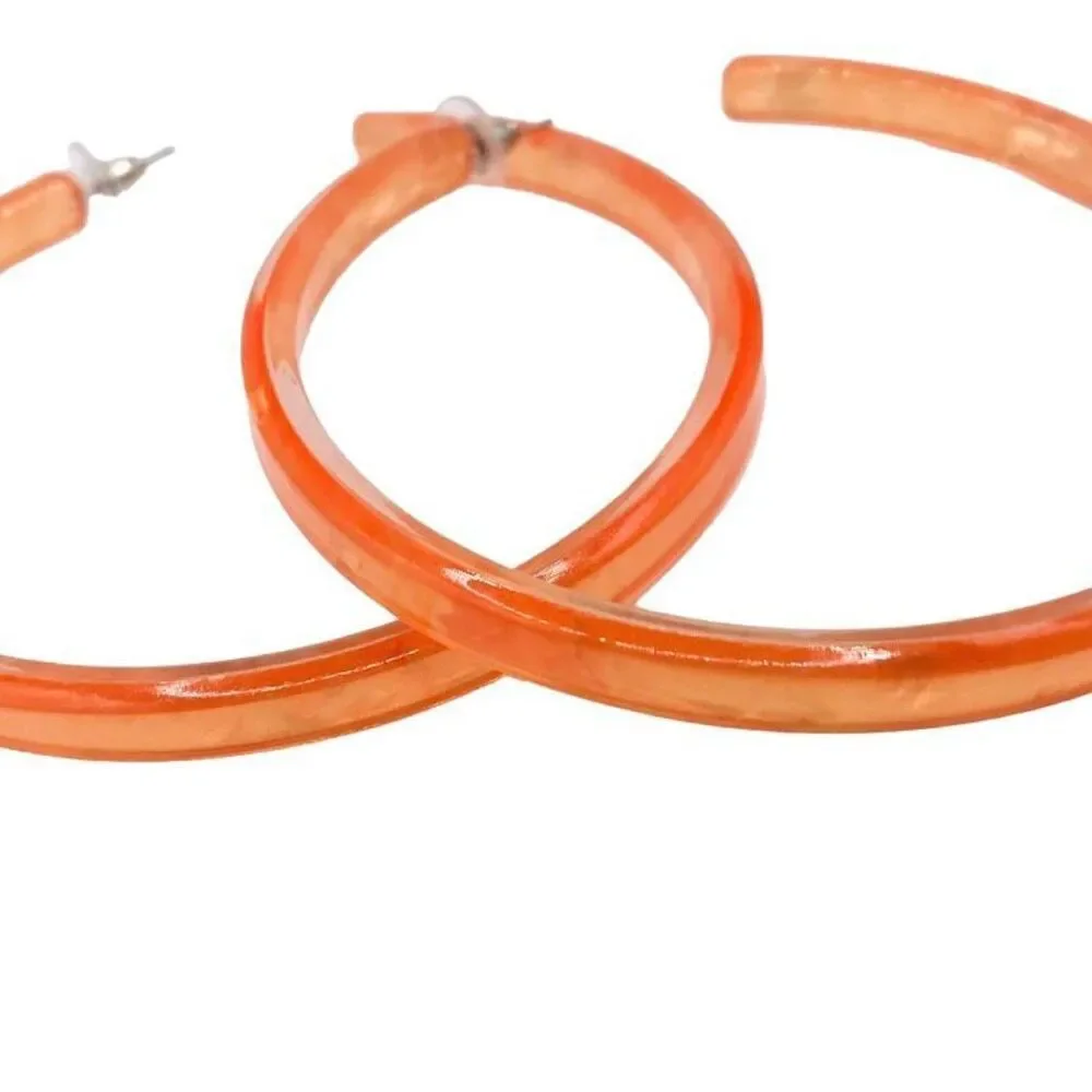 Colorful Large Hoop Earring 3 pairs Statement Acrylic Hoop Earrings